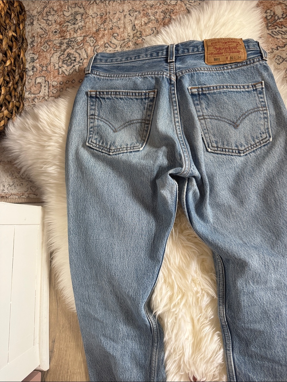 Levi's Light Blue Vintage 501s Straight Leg Jeans - Picture 12 of 13